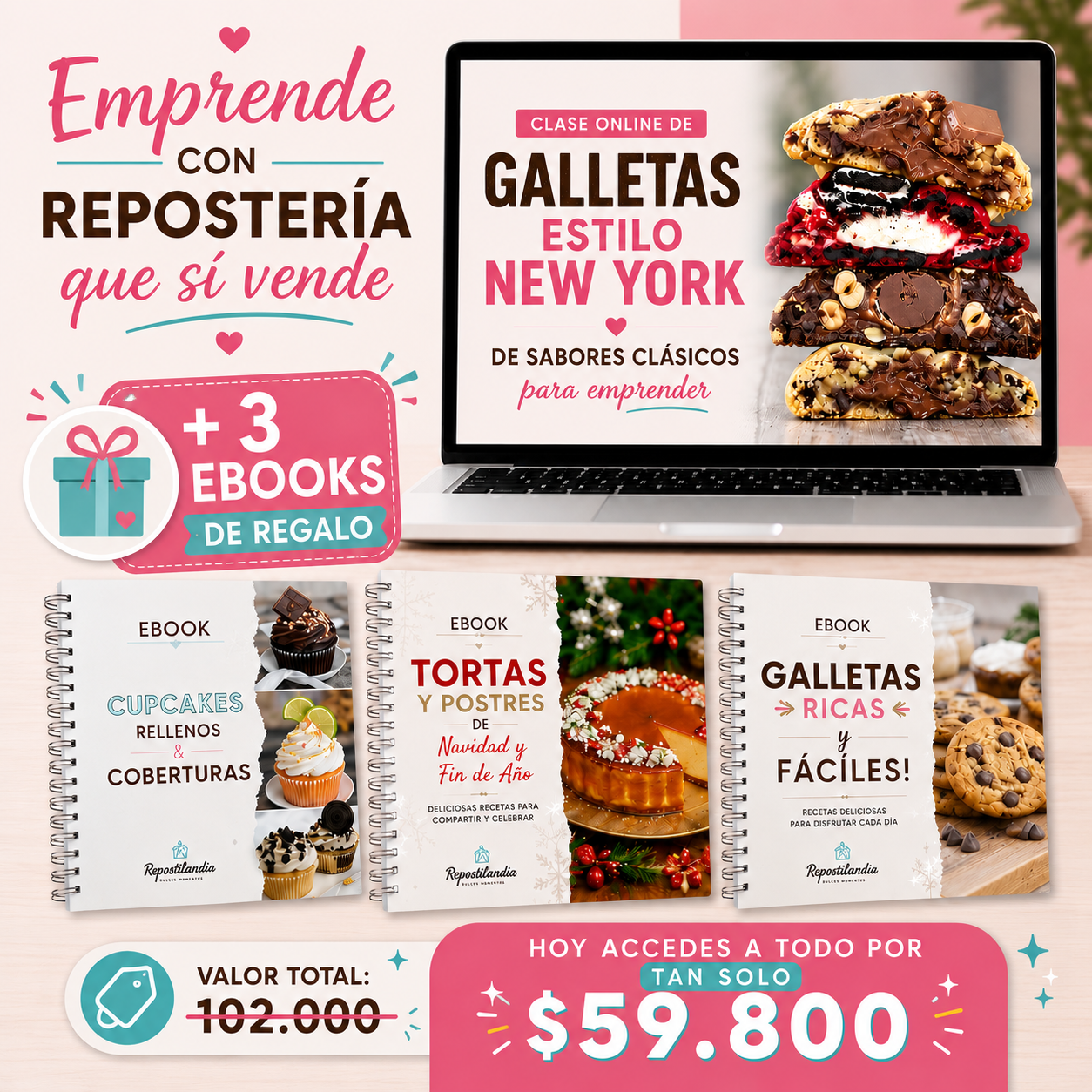 EMPRENDE CON GALLETAS NEW YORK + 3 EBOOKS DE REGALO