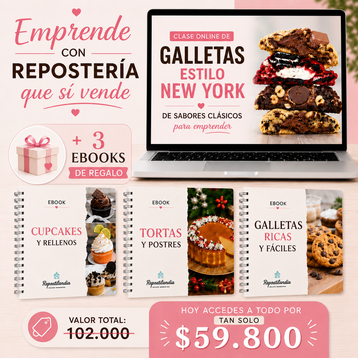 EMPRENDE CON GALLETAS NEW YORK + 3 EBOOKS DE REGALO