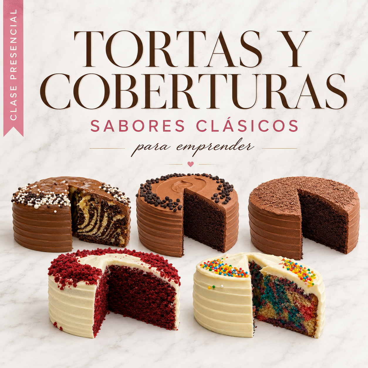 Tortas y Coberturas clásicas para emprender (Presencial) SÁBADO 05 DE SEPTIEMBRE 10:00AM