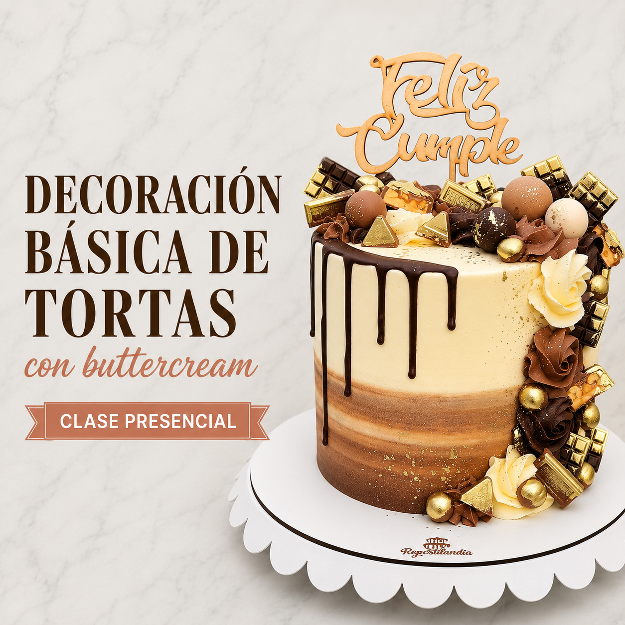 Decoración Básica de Tortas con Buttercream (Presencial) SÁBADO 05 DE DICIEMBRE 9:30AM