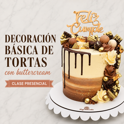 Decoración Básica de Tortas con Buttercream (Presencial) SÁBADO 05 DE DICIEMBRE 9:30AM